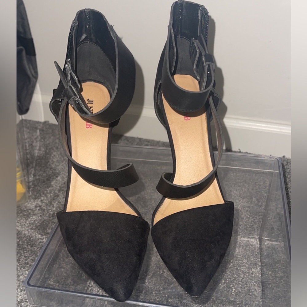 Black high heel shoes